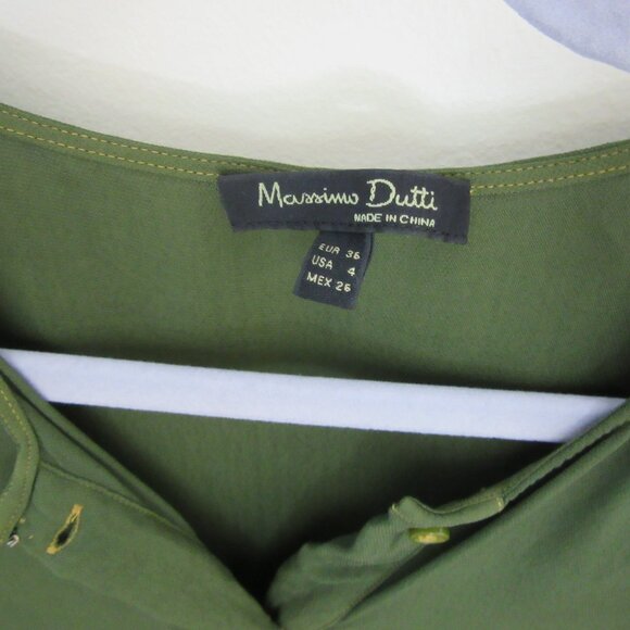 Massimo Dutti Blouse - Forest Green - Viscose - Size US 4 - Picture 8 of 10